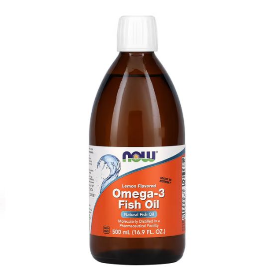 Omega-3 Fish Oil Liquid, Lemon, 500 ml, NOW Foods - Vitax.ro