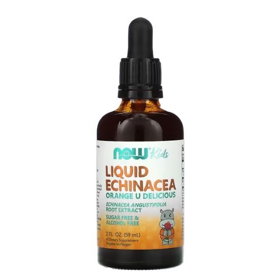 Echinacea Liquid for Kids, Orange Flavour, 59 ml, NOW Foods - Vitax.ro