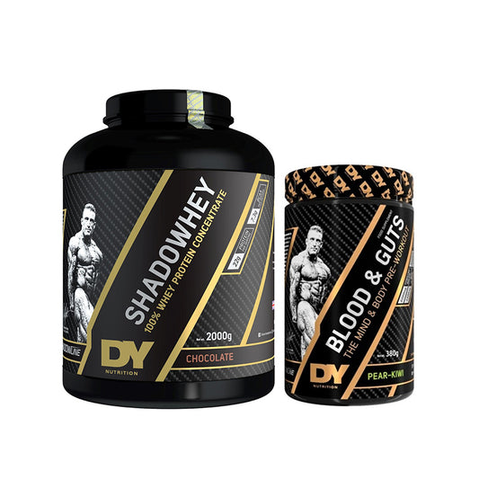 Pachet ShadoWhey, Chocolate 2000g si Blood and Guts, Pear Kiwi 380g, Dorian Yates - Vitax.ro