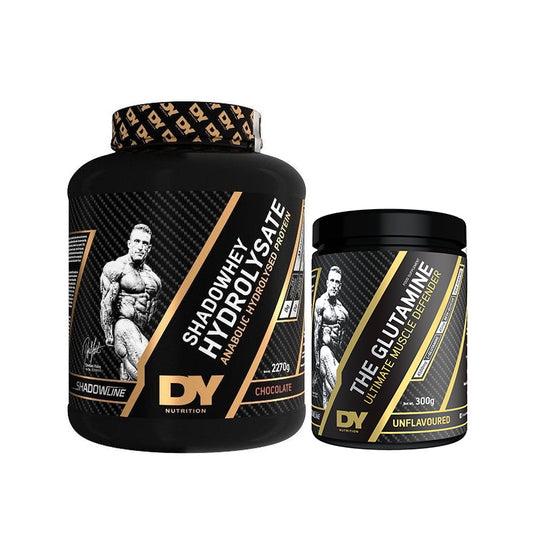 Pachet Shadowhey Hydrolysate, Chocolate 2270g si The Glutamine Unflavoured 300g Dorian Yates - Vitax.ro