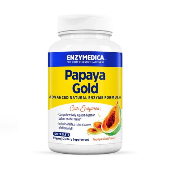 Papaya Gold, Papaya Mint, 120 tabs, Enzymedica - Vitax.ro