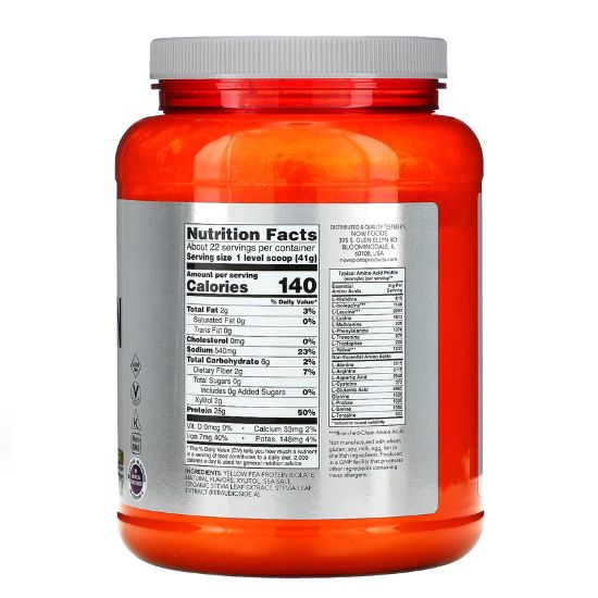 Pea Protein, Vanilla Toffee, 907g, NOW Foods - Vitax.ro