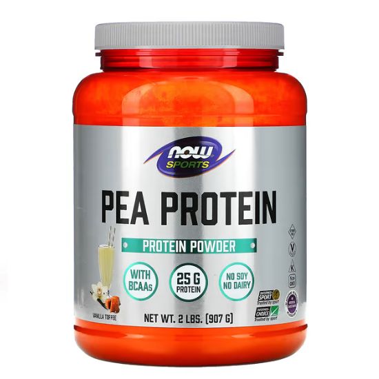 Pea Protein, Vanilla Toffee, 907g, NOW Foods - Vitax.ro