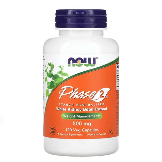 Phase 2 - White Kidney Bean Extract, 500mg, 120 vcaps, NOW Foods - Vitax.ro