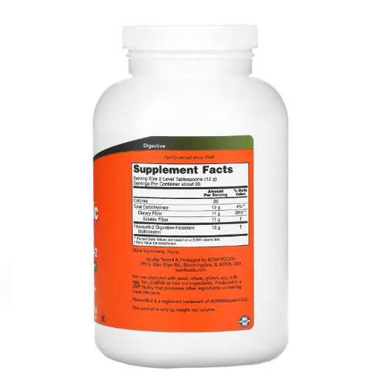 Prebiotic Fiber with Fibersol-2, 340g, NOW Foods - Vitax.ro