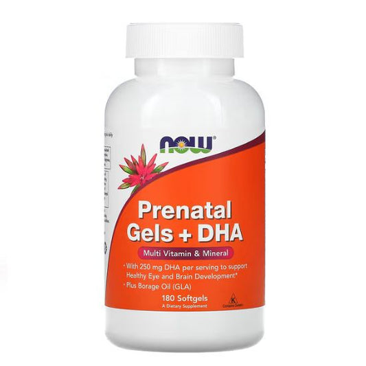 Prenatal Gels + DHA, 180 softgels, NOW Foods - Vitax.ro