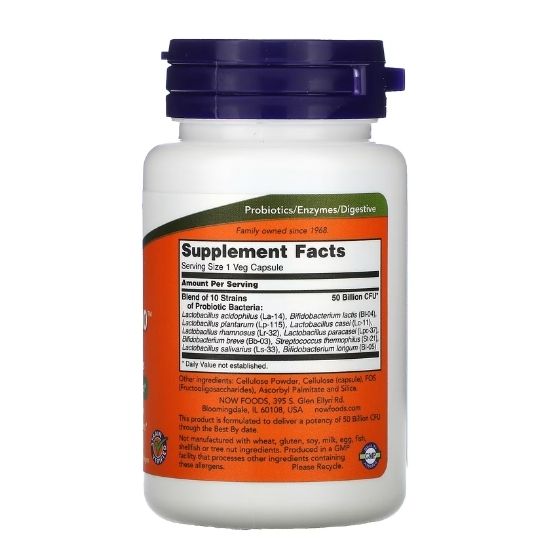 Probiotic-10 50 Billion, 50 Capsule, NOW Foods - Vitax.ro