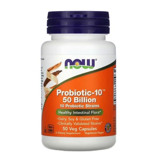 Probiotic-10 50 Billion, 50 Capsule, NOW Foods - Vitax.ro
