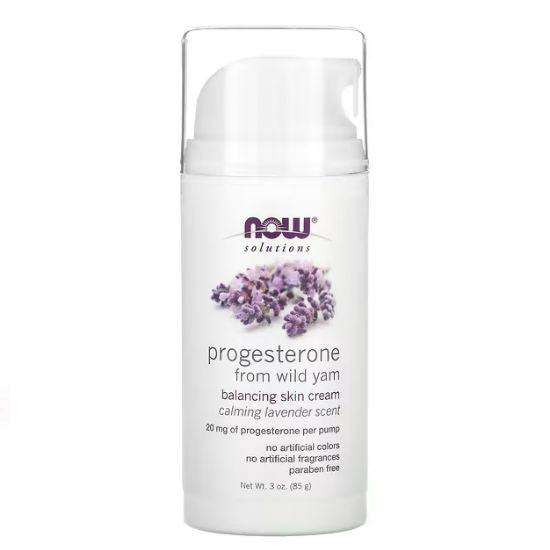 Natural Progesterone Balancing Skin Cream with Lavender, 85g, NOW Foods - Vitax.ro