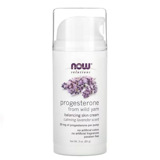 Natural Progesterone Balancing Skin Cream with Lavender, 85g, NOW Foods - Vitax.ro