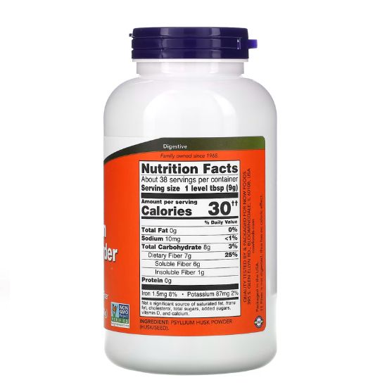Psyllium Husk, Powder, 340g, NOW Foods - Vitax.ro