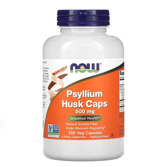 Psyllium Husk, 500mg, 200 vcaps, NOW Foods - Vitax.ro