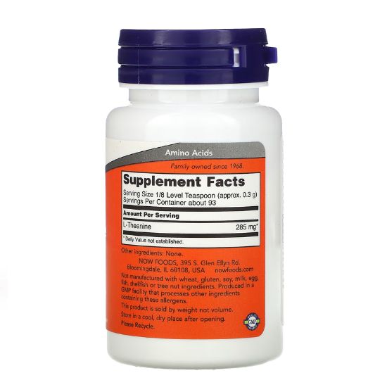 L-Theanine, Pure Powder, 28g, NOW Foods - Vitax.ro