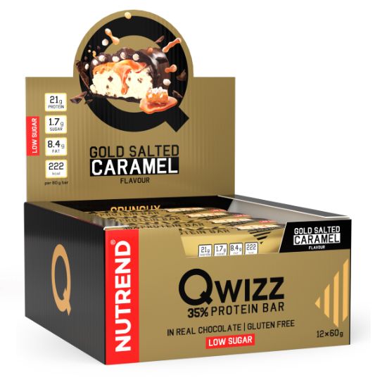 Qwizz Protein Bar, Salted Caramel, 12 x 60 g, Nutrend - Vitax.ro