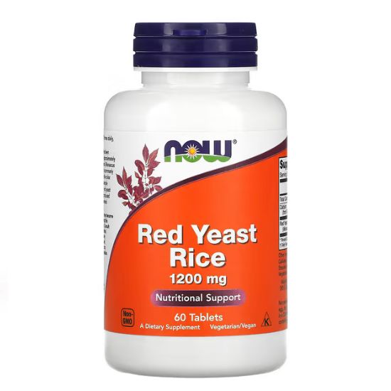 Red Yeast Rice Concentrated 10:1 Extract, 1200mg, 60 tablets, NOW Foods - Vitax.ro