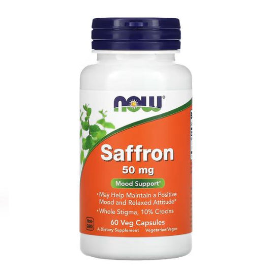 Saffron, 50mg, 60 vcaps, NOW Foods - Vitax.ro