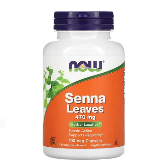 Senna Leaves, 470mg, 100 vcaps, NOW Foods - Vitax.ro