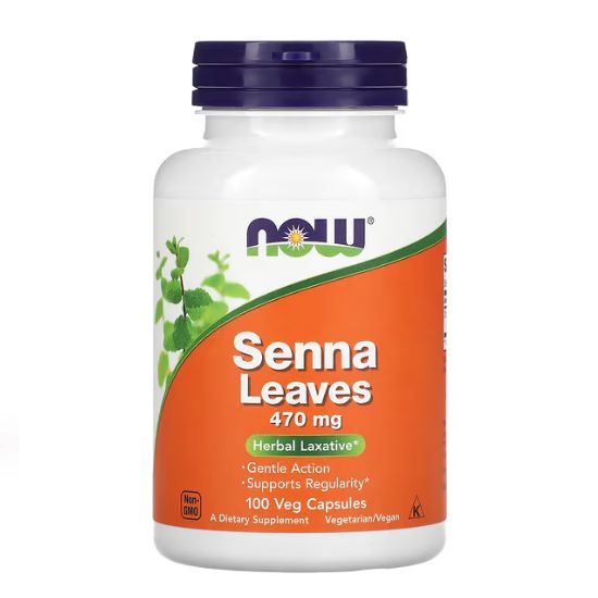 Senna Leaves, 470mg, 100 vcaps, NOW Foods - Vitax.ro