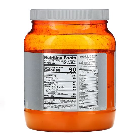 Soy Protein Isolate, Unflavored, 544g, NOW Foods - Vitax.ro