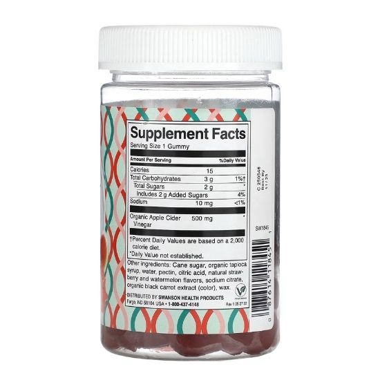 Apple Cider Vinegar Gummies 60 Gummies, Swanson - Vitax.ro