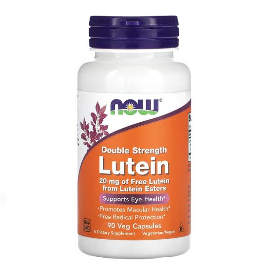Lutein, 20mg Double Strength, 90 vcaps, NOW Foods - Vitax.ro