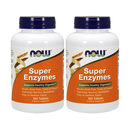 Pachet Super Enzymes - 180 tabs, NOW Foods - Vitax.ro