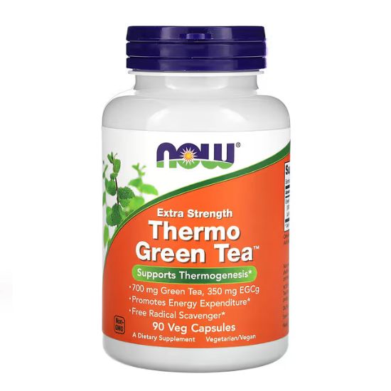 Thermo Green Tea, Extra Strength, 90 vcaps, NOW Foods - Vitax.ro