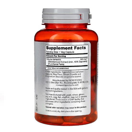 Tribulus, 500mg, 100 vcaps, NOW Foods - Vitax.ro