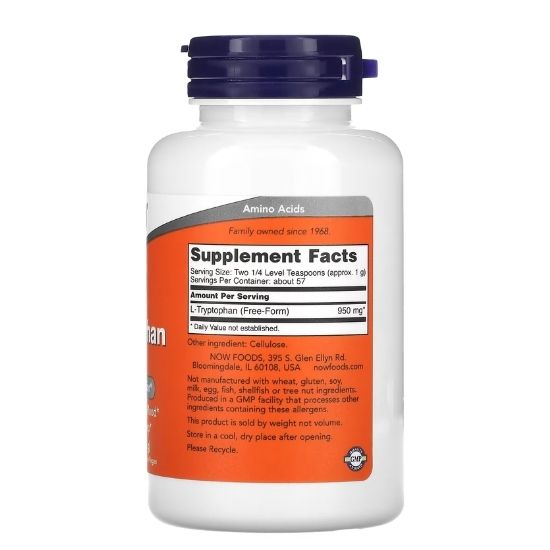 L-Tryptophan, Powder, 57g, NOW Foods - Vitax.ro