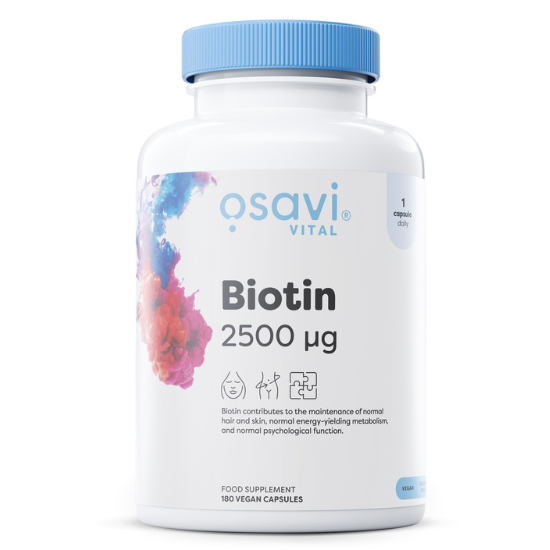 Biotin, 2500mcg,180 vegan caps, Osavi - Vitax.ro