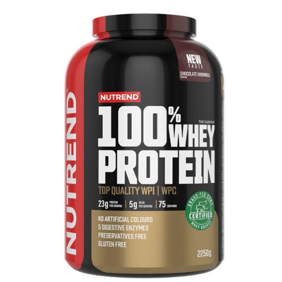 100% Whey Protein, Chocolate Brownies, 2250g, Nutrend - Vitax.ro