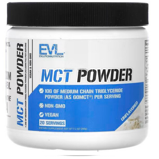 MCT Powder, Unflavored, 200g, EVLution Nutrition - Vitax.ro