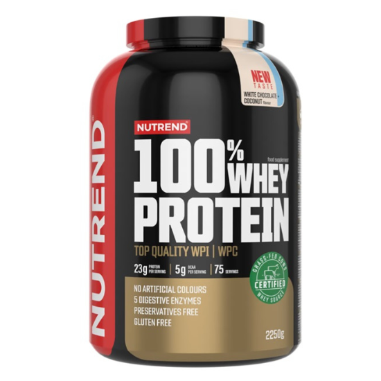 100% Whey Protein, White Chocolate + Coconut, 2250g, Nutrend - Vitax.ro