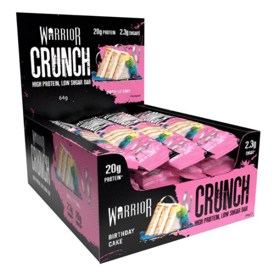 Crunch Bar, Birthday Cake, 12 bars, Warrior - Vitax.ro
