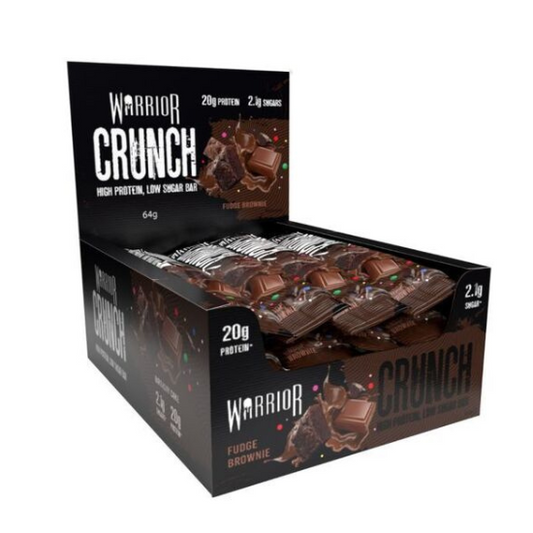 Crunch Bar, Fudge Brownie, 12 bars, Warrior