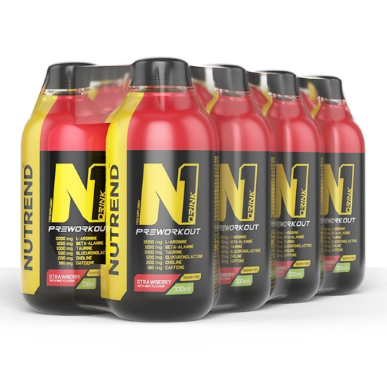N1 Drink, Strawberry with Mint, 8 x 330 ml, Nutrend - Vitax.ro