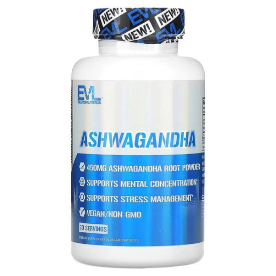 Ashwagandha, 30 vcaps, EVLution Nutrition - Vitax.ro