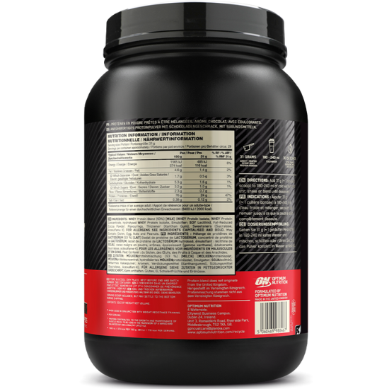 Gold Standard 100% Whey, Double Rich Chocolate, 899g, Optimum Nutrition - Vitax.ro