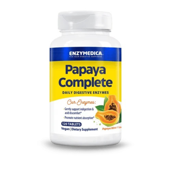 Papaya Complete, Papaya Mint, 120 tabs, Enzymedica - Vitax.ro