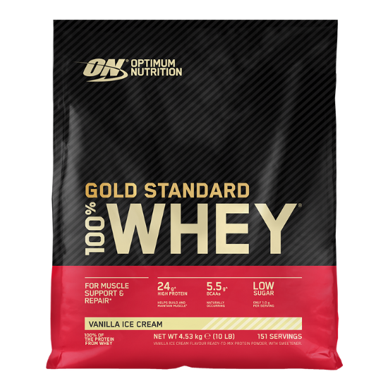 Gold Standard 100% Whey, Vanilla Ice Cream, 4530g, Optimum Nutrition - Vitax.ro