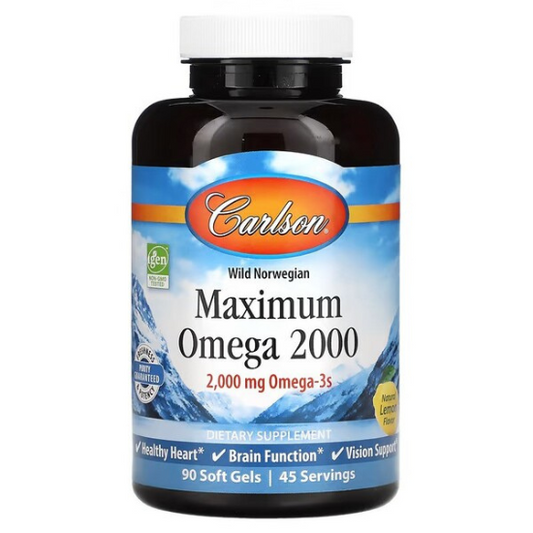 Maximum Omega 2000, 60 softgels, Carlson Labs - Vitax.ro