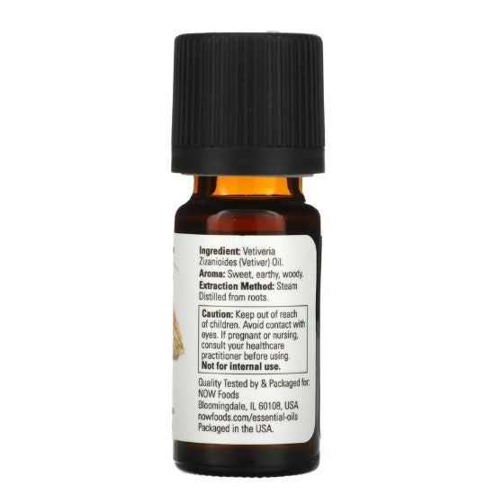 Essential Oil, Vetiver Oil, 10 ml, NOW Foods - Vitax.ro