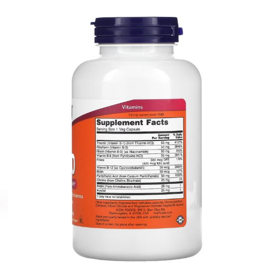 Vitamin B-50, 250 vcaps, NOW Foods - Vitax.ro
