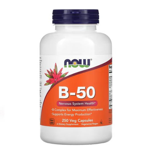 Vitamin B-50, 250 vcaps, NOW Foods - Vitax.ro
