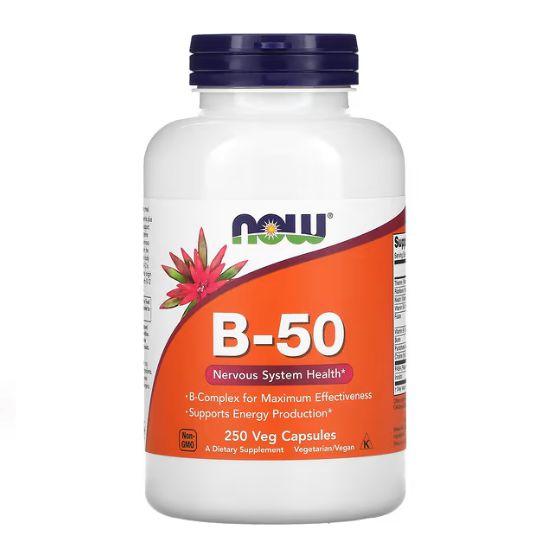 Vitamin B-50, 250 vcaps, NOW Foods - Vitax.ro
