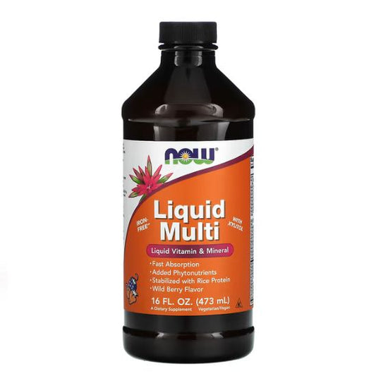 Liquid Multi, Wild Berry (Iron Free), 473 ml, NOW Foods - Vitax.ro