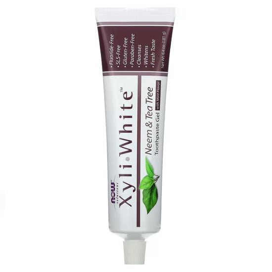 XyliWhite, Neem & Tea Tree Toothpaste Gel, 181g, NOW Foods - Vitax.ro