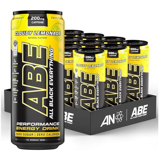 ABE Energy + Performance Cans, Cloudy Lemonade, 12 x 330 ml, Applied Nutrition