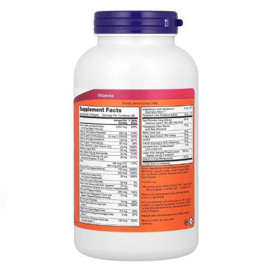 ADAM Multi-Vitamin for Men, 180 softgels, NOW Foods - Vitax.ro