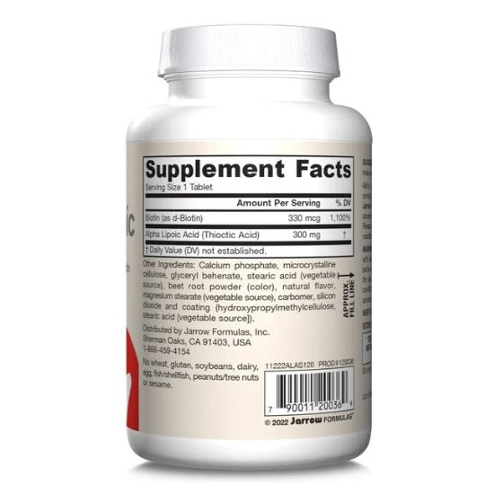 Alpha Lipoic Sustain 300mg, 120 tabs, Jarrow Formulas - Vitax.ro